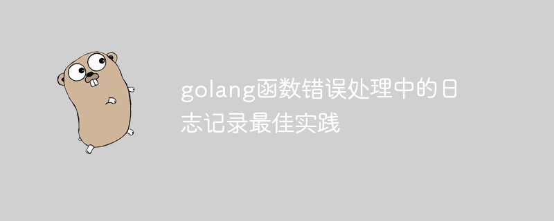 golang函数错误处理中的日志记录最佳实践