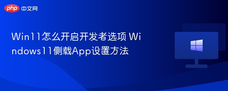 Win11开发者选项开启教程