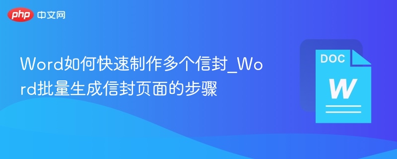 Word快速制作多个信封的方法