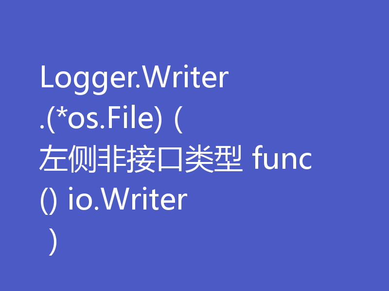 Logger.Writer.(*os.File)(左侧非接口类型 func() io.Writer)