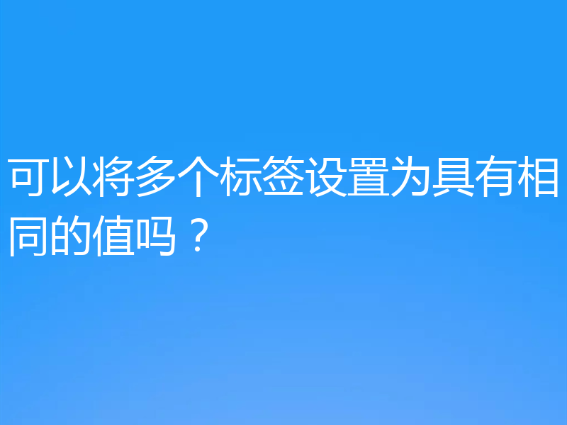 可以将多个标签设置为具有相同的值吗?