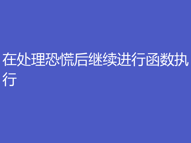 在处理恐慌后继续进行函数执行