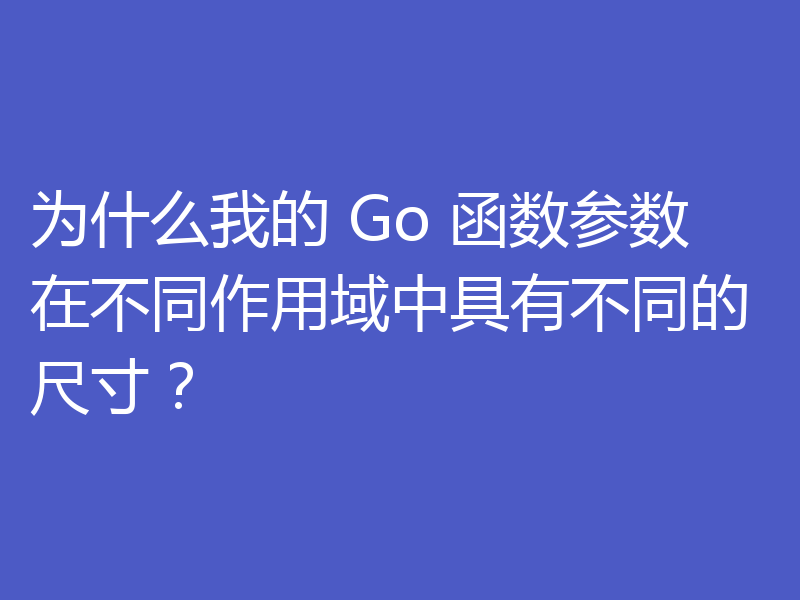 为什么我的 Go 函数参数在不同作用域中具有不同的尺寸?