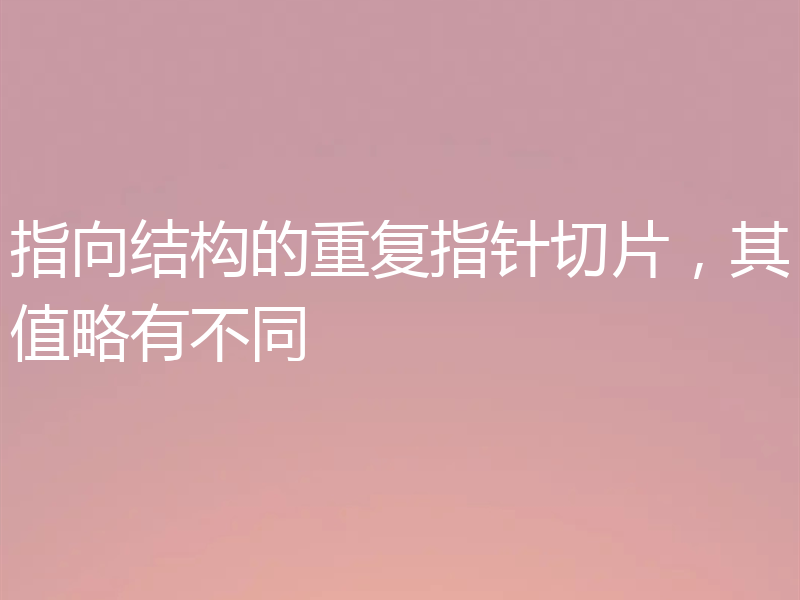 指向结构的重复指针切片,其值略有不同