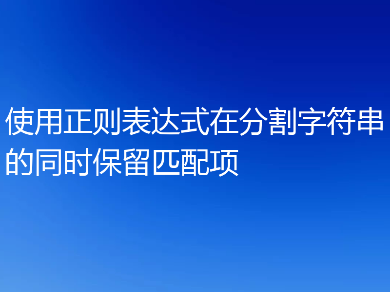 使用正则表达式在分割字符串的同时保留匹配项