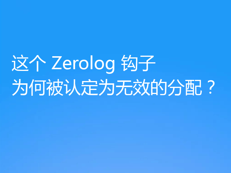 这个 Zerolog 钩子为何被认定为无效的分配?