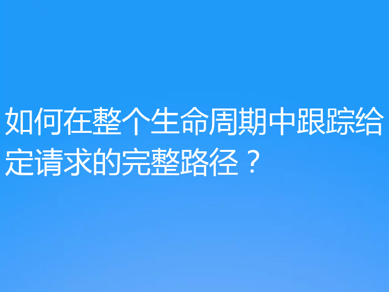 如何在整个生命周期中跟踪给定请求的完整路径?