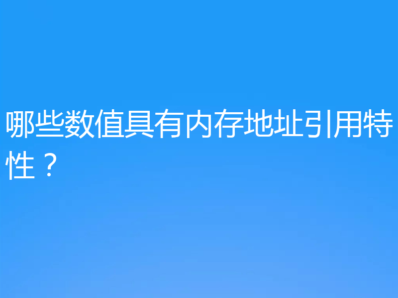 哪些数值具有内存地址引用特性?