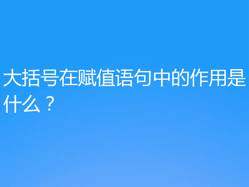 大括号在赋值语句中的作用是什么?