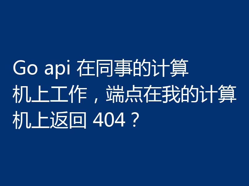 Go api 在同事的计算机上工作,端点在我的计算机上返回 404?
