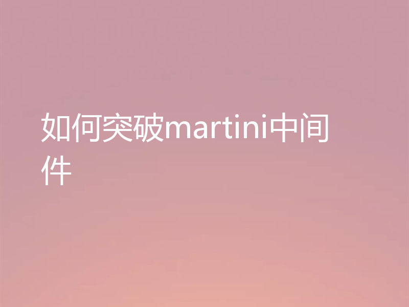 如何突破martini中间件