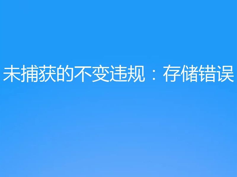 未捕获的不变违规:存储错误