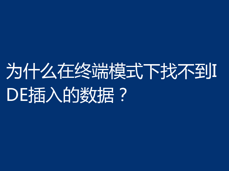 为什么在终端模式下找不到IDE插入的数据?