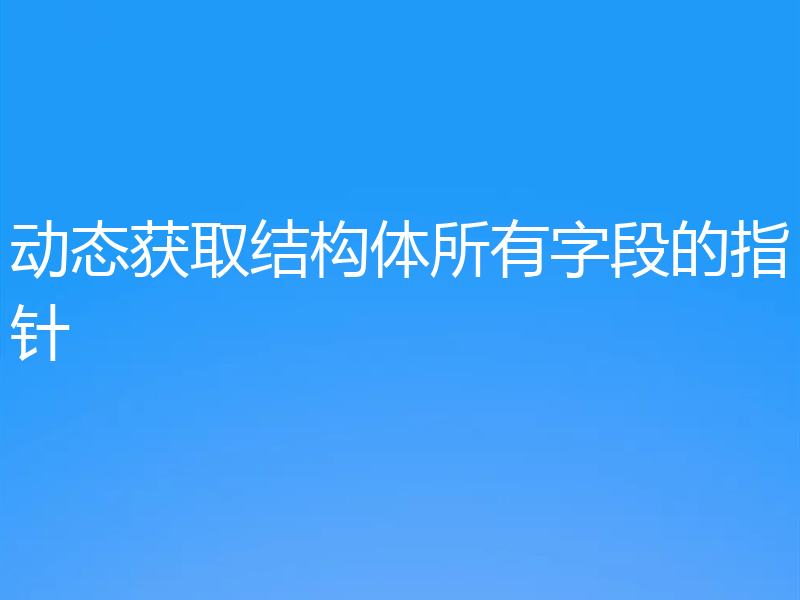 动态获取结构体所有字段的指针