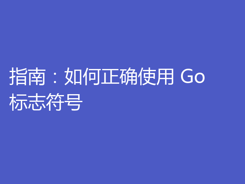 指南:如何正确使用 Go 标志符号