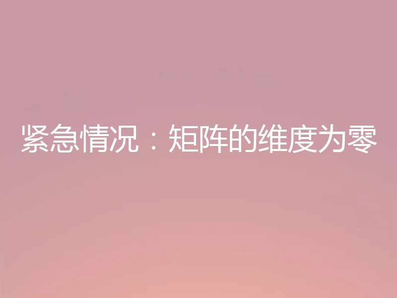 紧急情况:矩阵的维度为零