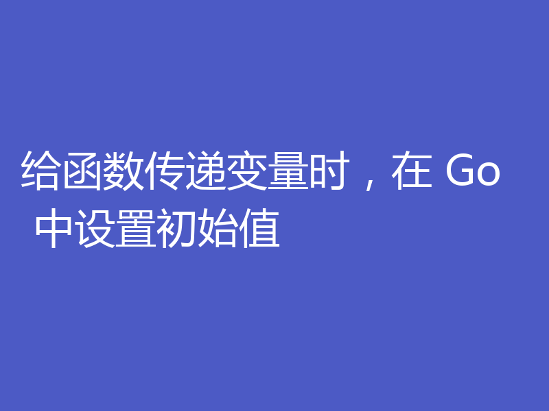 给函数传递变量时,在 Go 中设置初始值
