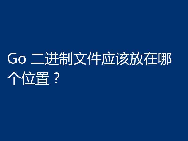 Go 二进制文件应该放在哪个位置?