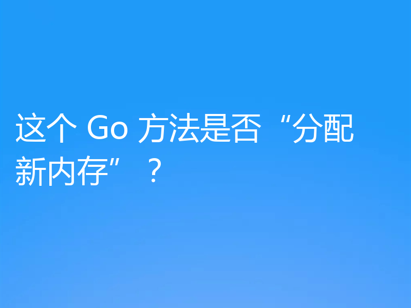 这个 Go 方法是否“分配新内存”?