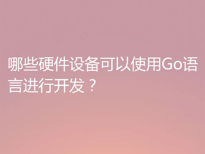 哪些硬件设备可以使用Go语言进行开发?