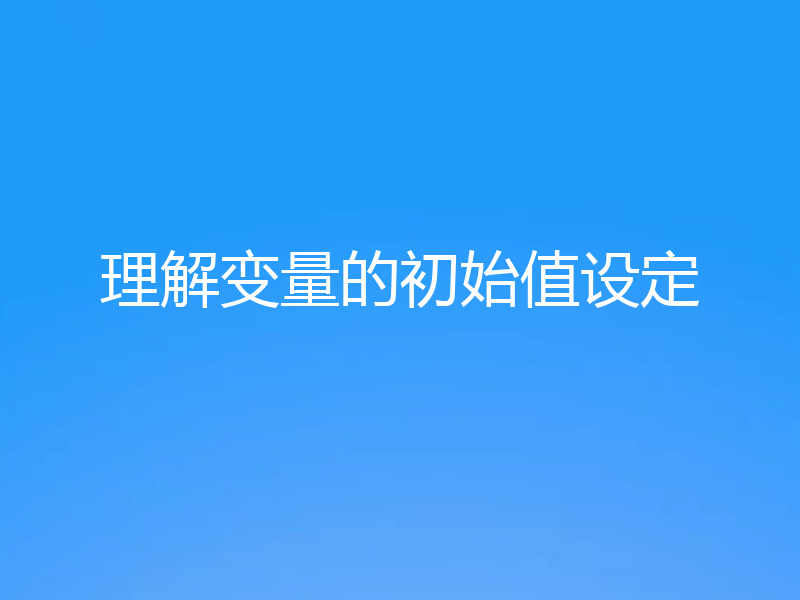 理解变量的初始值设定