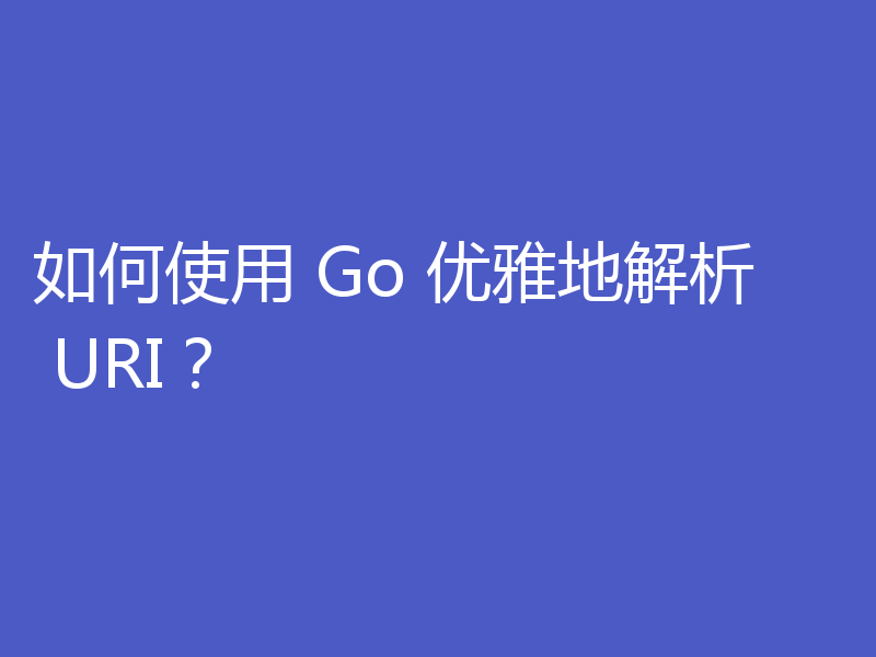 如何使用 Go 优雅地解析 URI?