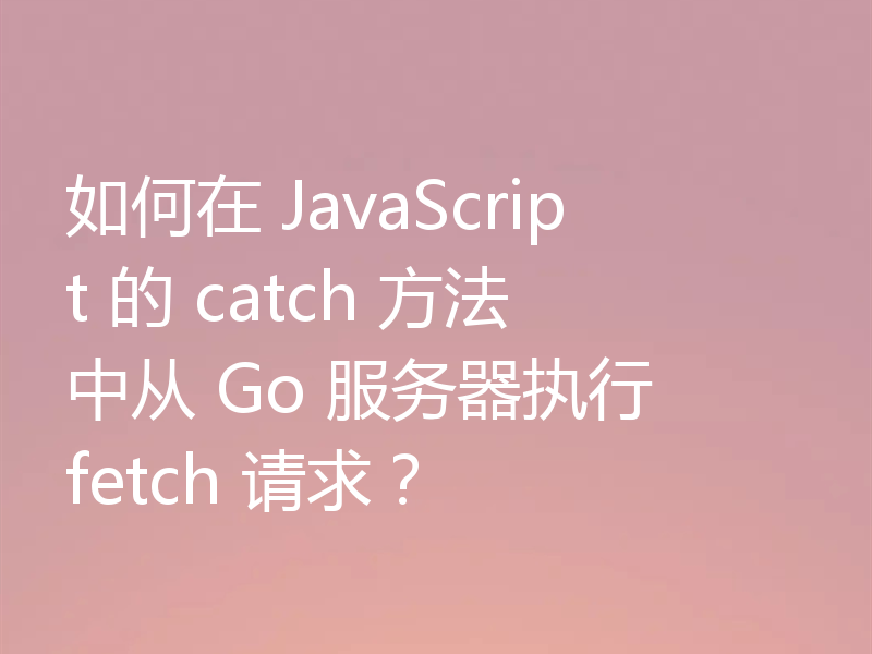 如何在 JavaScript 的 catch 方法中从 Go 服务器执行 fetch 请求?