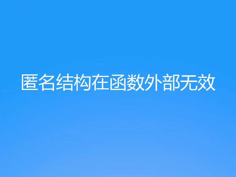 匿名结构在函数外部无效