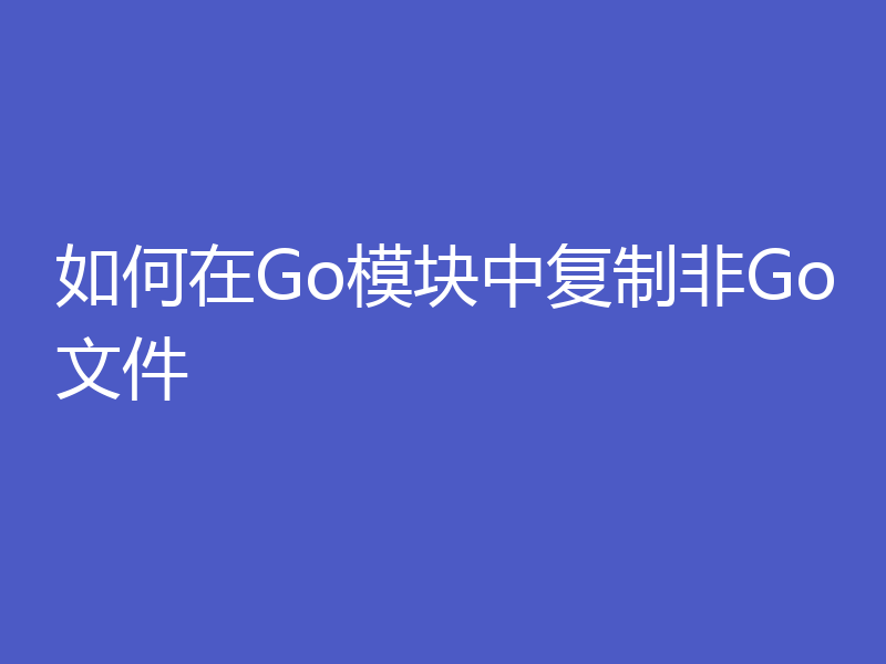 如何在Go模块中复制非Go文件