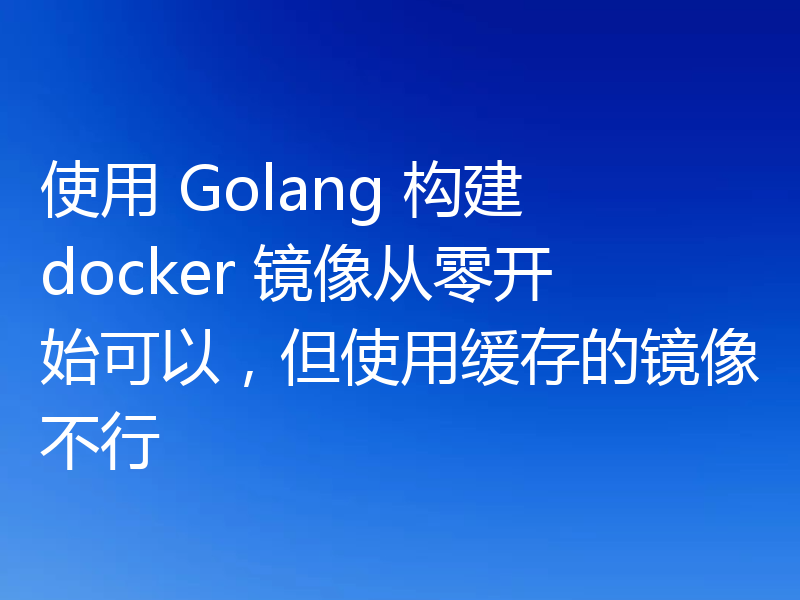 使用 Golang 构建 docker 镜像从零开始可以,但使用缓存的镜像不行