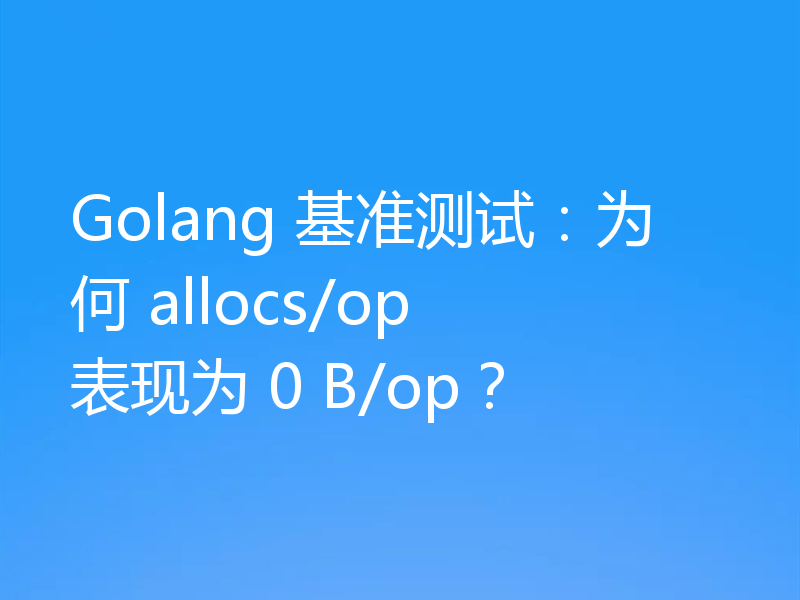 Golang 基准测试:为何 allocs/op 表现为 0 B/op?