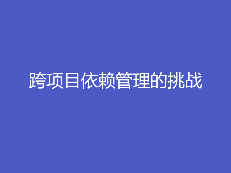 跨项目依赖管理的挑战