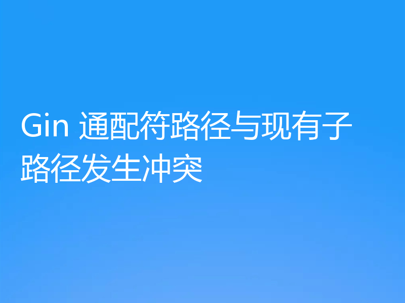Gin 通配符路径与现有子路径发生冲突