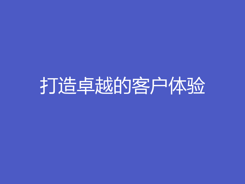 打造卓越的客户体验