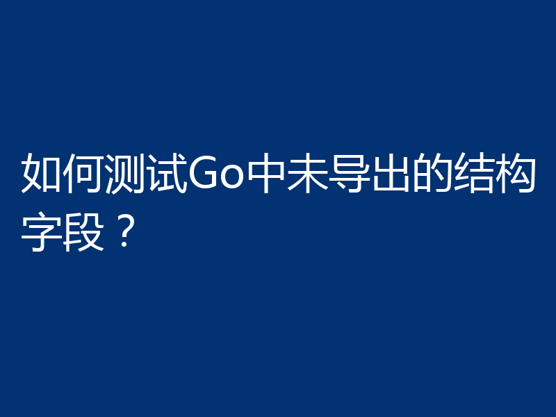 如何测试Go中未导出的结构字段?