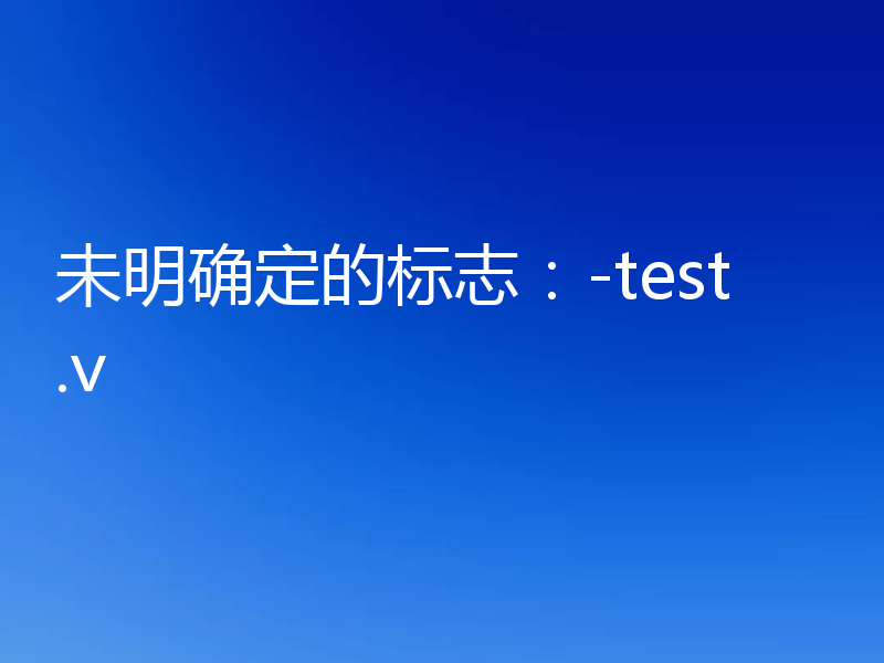 未明确定的标志:-test.v