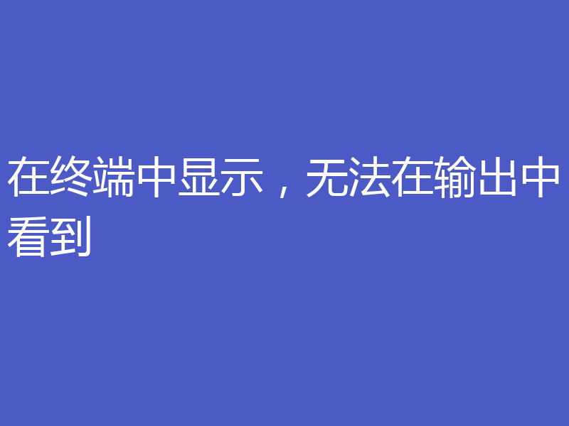 在终端中显示,无法在输出中看到