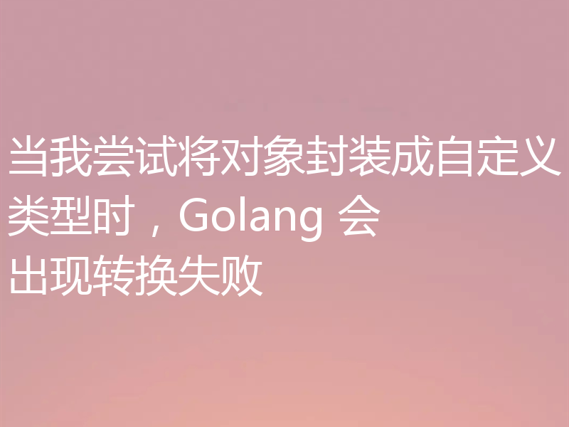当我尝试将对象封装成自定义类型时,Golang 会出现转换失败