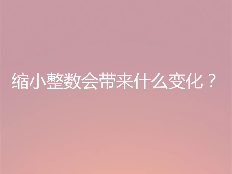 缩小整数会带来什么变化?