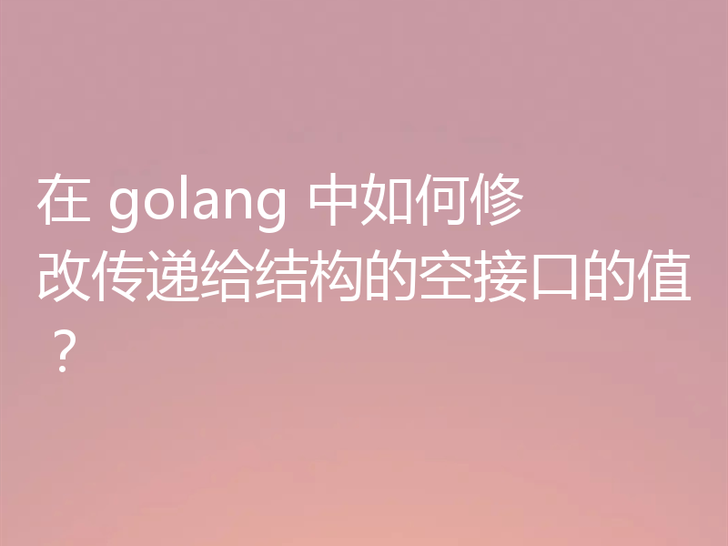 在 golang 中如何修改传递给结构的空接口的值？