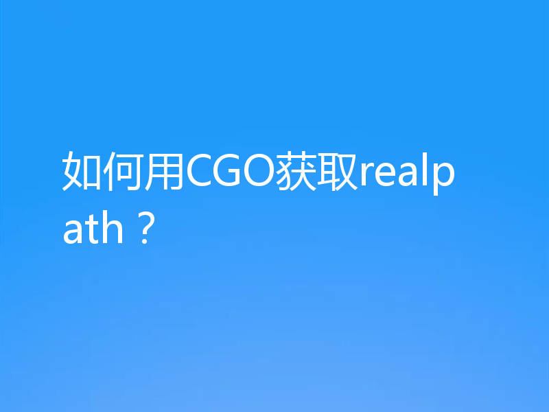 如何用CGO获取realpath?