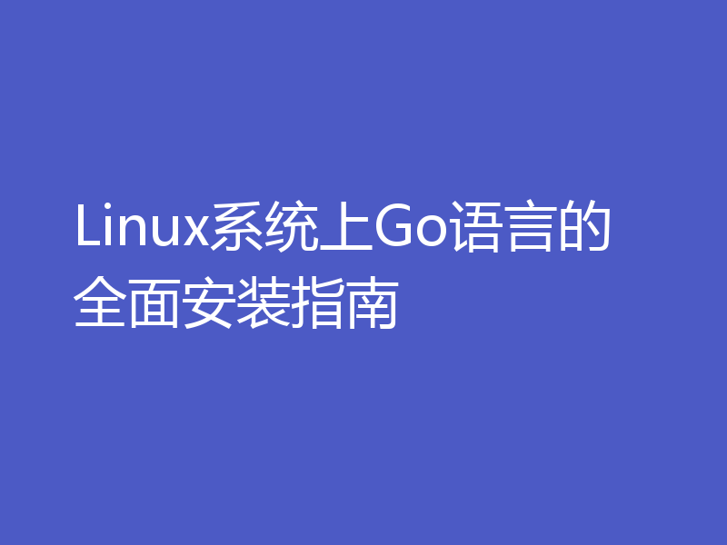 Linux系统上Go语言的全面安装指南