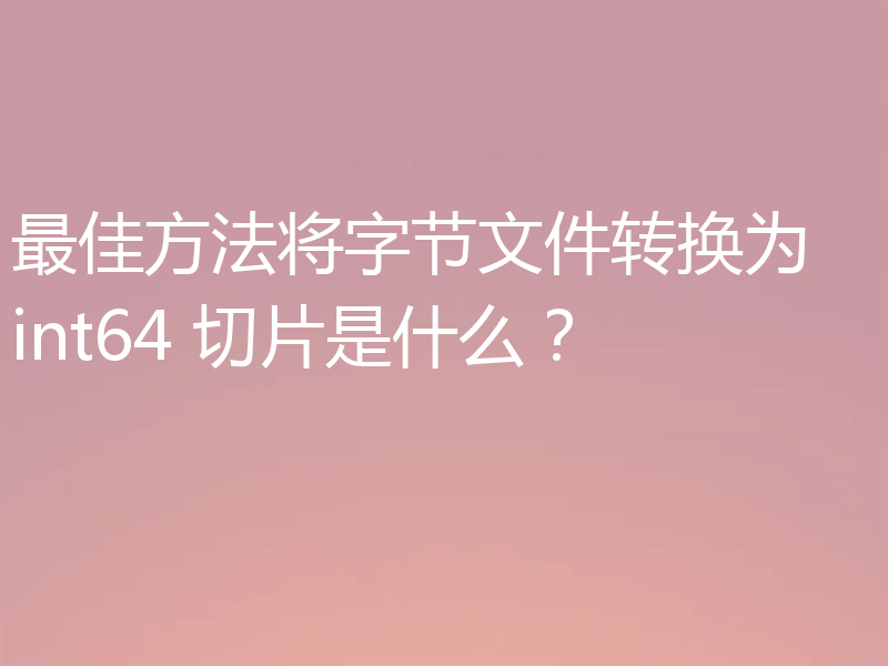 最佳方法将字节文件转换为 int64 切片是什么?
