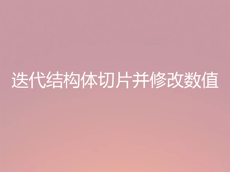 迭代结构体切片并修改数值