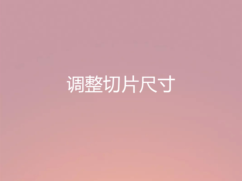 调整切片尺寸
