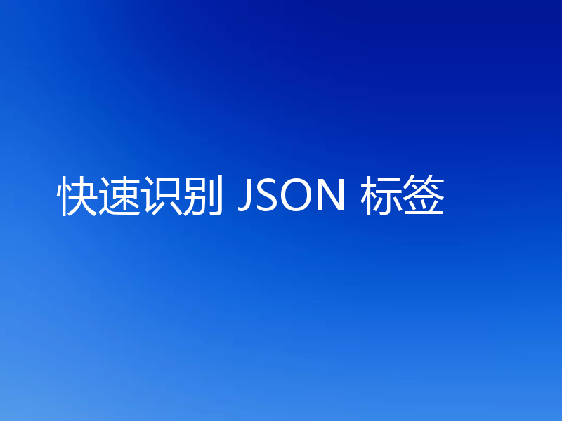 快速识别 JSON 标签