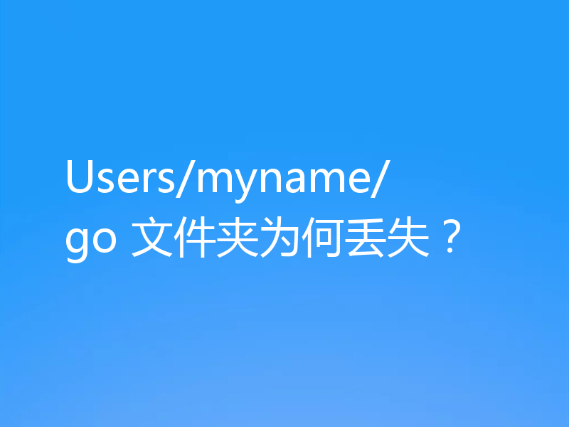 Users/myname/go 文件夹为何丢失?