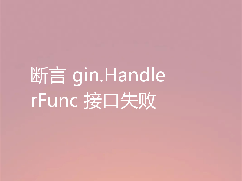断言 gin.HandlerFunc 接口失败