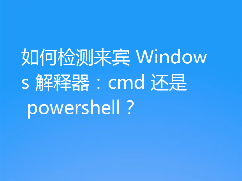 如何检测来宾 Windows 解释器:cmd 还是 powershell?
