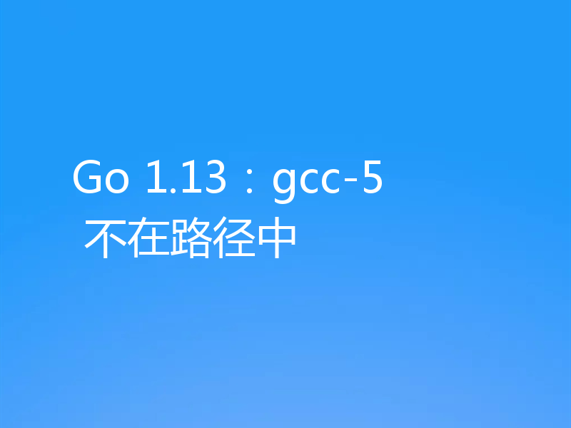 Go 1.13:gcc-5 不在路径中